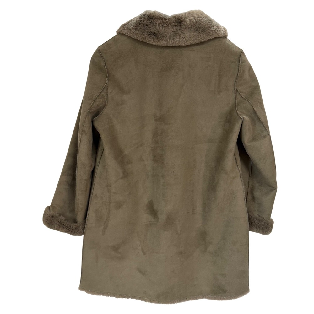 Rachel Zoe Womens Taupe Faux Suede & Fur Trim Coat Jacket Small NWT Soft Luxury - Picture 9 of 10